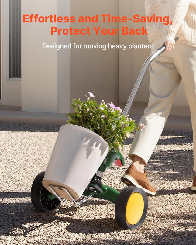 Garden Pot Mover Heavy Duty Potted Plant Mover Dolly With Adjustable Handle