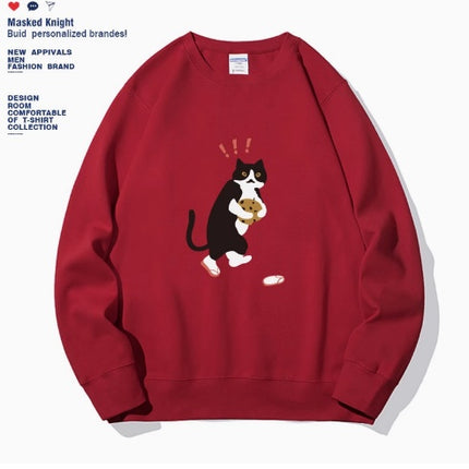 Women's Fashionable Solid Color Printed Long Sleeved Sweatshirt