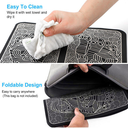 1Pc Foot Massage Pad Electric Stimulator Massager Unit Leg Reshaping Muscle Pain Relax Foldable Massage Mat With 8 Modes 19 Intensity Levels Remote Control