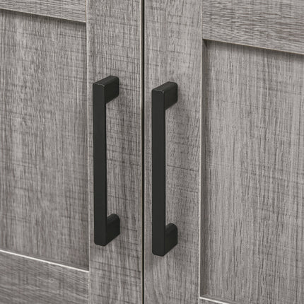 Pedestal Sink Storage Cabinet, Bathroom Under Sink Cabinet with 2 Doors and Open Shelf, Bathroom Vanity, Gray