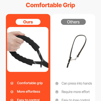 Rope Dog Leash, 6ft Heavy Duty Dog Leash With Comfortable Padded Handle, Strong Nylon Thick Leash With Reflective Threads, Dog Walking And Training Leash, For Medium Large Dogs (1/2 In, Black)