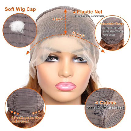 P4 27 13x4 Lace Front Wig Human Hair Body Wave Density