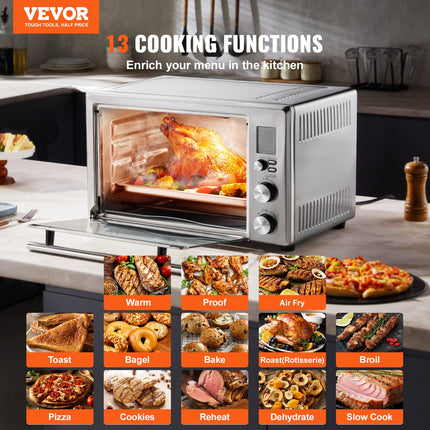 13-IN-1 Air Fryer Toaster Oven 28L 1800W Convection Oven For Home Use