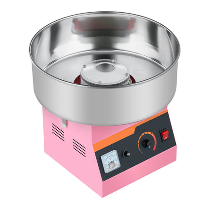 Commercial Cotton Candy Machine Electric Sugar Floss Maker Stainless Steel Pink