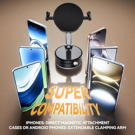 Upgraded Wireless Magnetic 360 Degree Rotating Adjustable Folding Car Phone Holder Strong Suction Power Is Suitable For Magsafe And All Smartphones