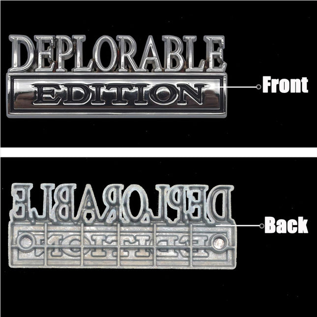 2pcs Deplorable Edition Emblems, Emblem 3D Badge Decal Car Truck SUV,Refrigerator Sticker,Window Display Stickers,Bicycles, Laptops, Fridges