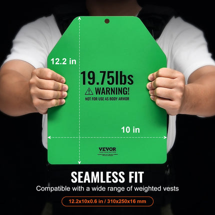 Weight Vest Plates, 19.75 LB Pairs, Premium Steel Weighted Plates, Contoured Ergonomic Fit – WODs, Additional Weight For Weight Vests, For Strength Training, Running, Fitness, Heavy Workouts