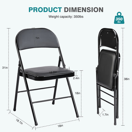 Leather Upholstered Folding Chair