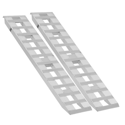 Loading Ramps, 2 Pcs 72 X 15 In, Durable Aluminum And Heavy-Duty Trailer Ramp Set With Anti-Slip Plates, 6000 Lbs Combined Capacity, For Carts, Farm Tractors, ATVs, Lawn Mowers, Motorcycles