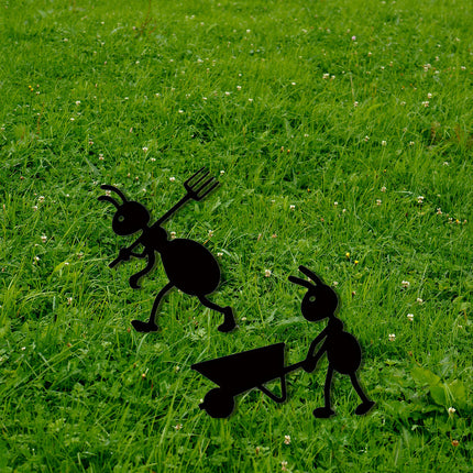 Decorative Iron Ant Garden Stake - Outdoor Metal Yard Art For Lawn, Patio