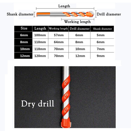 4x Ultimate Drill Bits Multifunctional Ceramic Glass Punching Hole Working Set