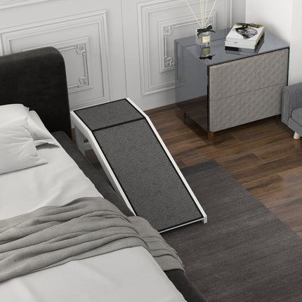 49" Pet Ramp for Dogs & Cats with Non-Slip Carpet, White