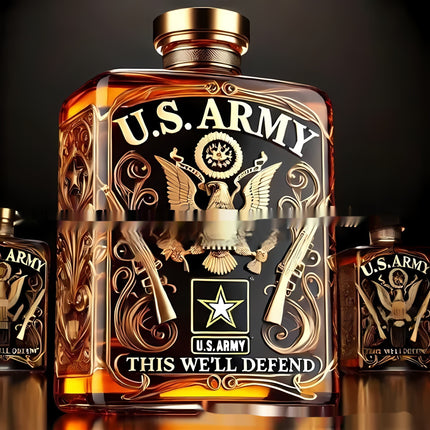 US Military Veterans Salute Whiskey Bottle