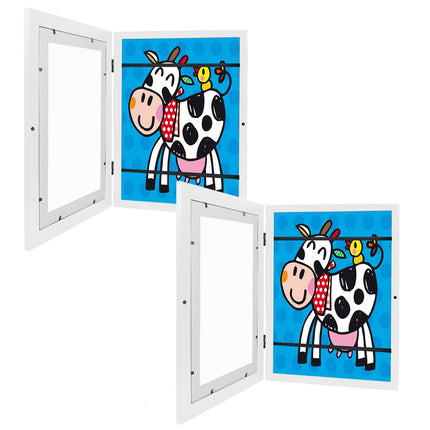 Kids Art Frame Front Opening Wooden Frame Artwork Display Storage Frame A4 Picture Frame Wall Display For Photo Art Projects Picture Children Drawing
