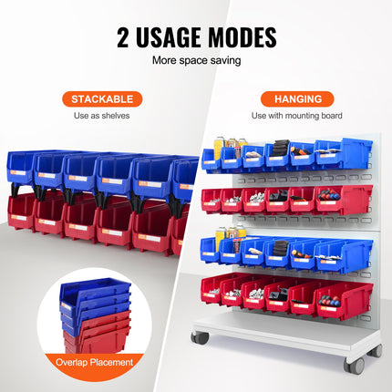 Red, 12-Pack, Heavy Duty Stacking Containers For Closet, Kitchen, Office, Or Pantry Organization