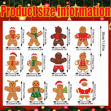12 Christmas Gingerbread Man Yard Signs