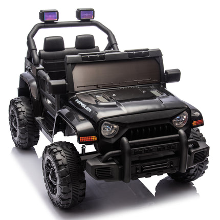 12V Kids Ride On Electric Car W Parents Control,Dual Drive, Four-wheel Suspension,With Music,Bluetooth,MP3,USB,with Headlights, Steering Wheel Quick Release,Slow Start For Kids Aged 2-4.