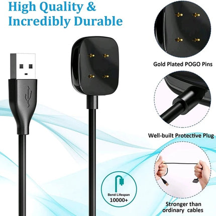 Wireless Charger For Sense Versa 3 4 Watch USB Fast Charging Dock Cable