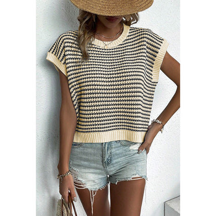 Women's Summer Stripes Patchwork Knitting Vest Top