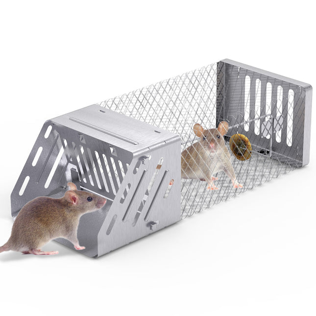 1Pc Automatic Continuous Rat Trap Single Door Mouse Cage Humane Live Animal Trap Cage Indoor Outdoor For Small Rodents Mice Voles