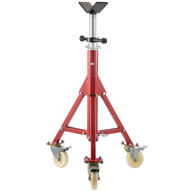 Pipe Stand, Pipe Jack Stand, V Head Pipe Stand Adjustable Height 28-52 Inch, Pipe Jack Stands With Casters 882 LB, Folding Portable Pipe Stands 1 8 To 12 Inch Pipe Supporting, Steel Jack Stand