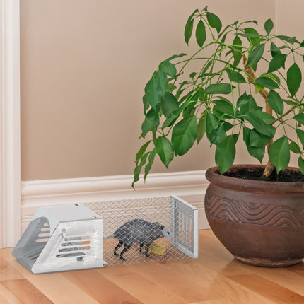 2Pcs Humane Mouse Trap Cage No Assembly Need Automatic Continuous Rat Trap With Single Way Door Reusable Catch And Release Live Cage Trap For Rodents Moles Voles Mice For Spring Summer