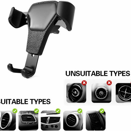 Universal Car Mount Holder Stand Air Vent Cradle For Mobile Cell Phone Gravity Car Mount Air Vent Phone Holder For I Phone X XR XS Max S Amsung S10 Note9