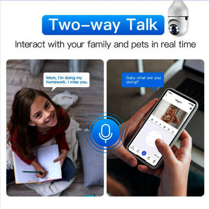 Smart Home Security PTZ Camera Wireless Lights 360 Degree Night Vision Surveillance Remote View CCTV Security WIFI Light Bulb Camera