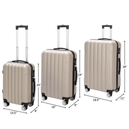 Vertical Pattern Three In One Handle Universal Wheel Pull Rod Box, 20in, 24in, 28in ABS Aluminum Alloy Pull Rod