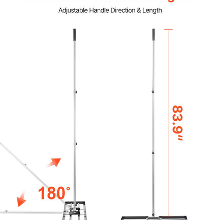 10x30in Lawn Leveling Rake Heavy Duty 83.9in Adjustable Handle For Yard & Garden