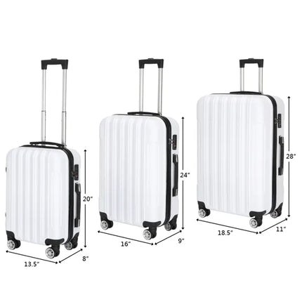 3-in-1 Multifunctional Large Capacity Traveling Storage Suitcase White