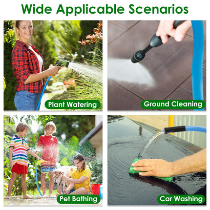 25FT-50FT Options -- 1Pc Non-Expanding Flexible Garden Hose Heavy Duty PVC Water Hose Leak-Resistant Kink-Free All-weather Burst 500PSI