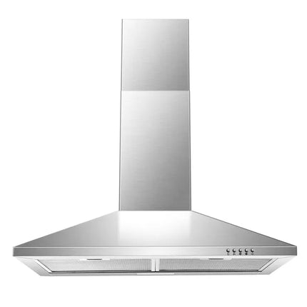 Range Hood 30 Inch,Wall Mount Range Hood In Stainless Steel With Ducted/Ductless Convertible,Stove Vent Hood With Aluminum Filters,3 Speed Exhaust Fan,LED Light,Button Control