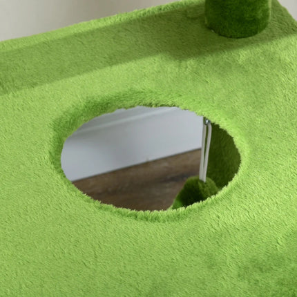 PawHut Cat Tree For Indoor Cats With Hammock, Cat Tower, Green