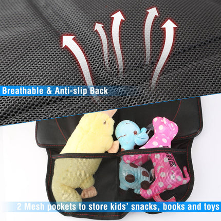 2 Packs Car Seat Protector Cushion Mat Pad With Thick Padding Protector For Child Baby Car Seat Mesh Pockets