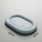 Simple Gray And Blue Oval Ice Nest / L
