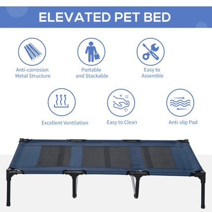 48" x 36" Elevated Breathable Dog Bed w/ Carry Bag Dark Blue