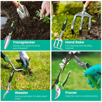 Ultimate 13Pcs Rustproof Garden Tool Set with Ergonomic Handles