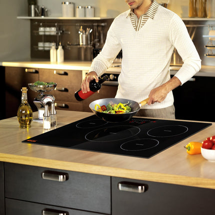 Electric Cooktop, 4 Burners, 30 Induction Stove Top, Built-in Magnetic Cooktop 7500W, 9 Heating Level Multifunctional Burner, LED Touch Screen With Child Lock  Over-Temperature Protection