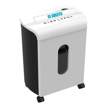 Woolsche Paper Shredder, P-4 Security Level,15-Sheet Cross Cut With 5.8-Gallon Pull Out Bin, Shred Paper And Credit Card/CD For Office Use