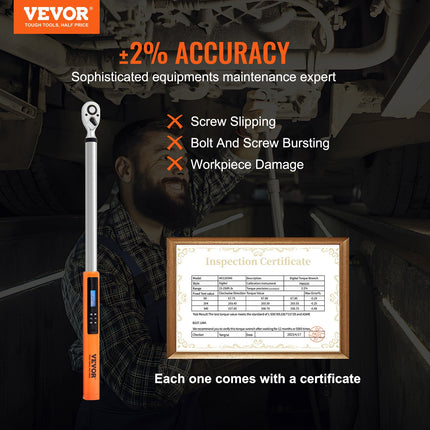 Digital Torque Wrench, Drive Electronic Torque Wrench, Torque Wrench Kit 25-250ft.lb 34-340n.m , 3-Mode Adjustable Torque Wrench Set With LED Buzzer Calibration