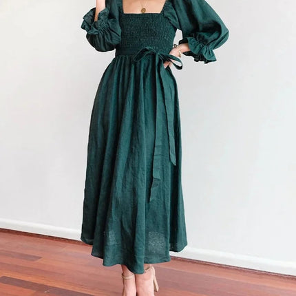 Women's Clothing V-neck Half Sleeves Front And Back Wearable Type Dress