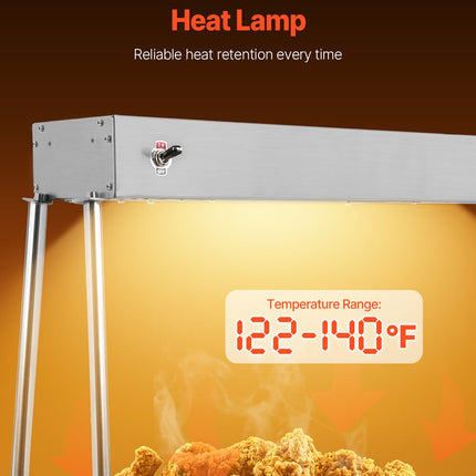 Commercial Food Heat Lamp 750W Electric Food Warmer For Restaurant & Buffet