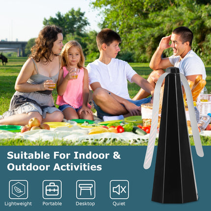 4Pack Fly Table Fans Battery USB Powered Bug Fans Food Fans Fly Table Spinners Traps With Hook For Party BBQ Picnic Camping