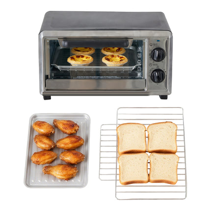 Desktop Oven, Capacity 19 Liters, Power 1300 Watts, Equipped With A Frying Basket, Support Plate And Stand, Can Be Heated Up To 400degree-F At Its Maximum.