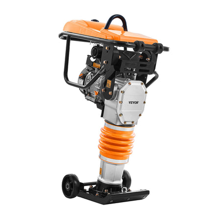 Jumping Jack Compactor, 6.5 HP Vibratory Rammer Fuel-Powered 196 Cc Engine Tamper, 3600 Lbs Impact Force, 26" Max Compaction Depth, For Soil, Gravel, Footings, Concrete Slabs, And Foundations