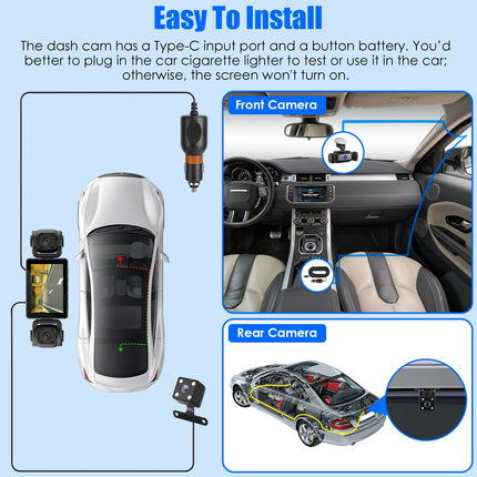 4 Channel Car Dash Cam With 128G MMC Card 1080P Front 720P Left Right 480P Rear G-Sensor Parking Monitor Loop Recording Night Vision 360 Degree Surveillance Car Camera