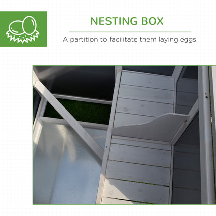 32" Luxury Large Outdoor Open Covered Chicken Coop House with Run and Nesting Box and