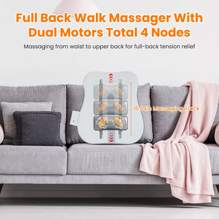 1 Set  Shiatsu Back Massager 3D Deep Tissue Kneading Massage Pillow Cordless USB Rechargeable With 3 Massaging Modes 2 Heating Levels 10Mins Auto-Off For Back Shoulder Waist Lumbar No Chair