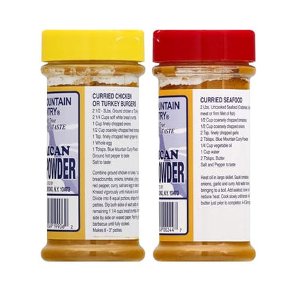 Blue Mountain Country Jamaican Curry Powder & Hot Jamaican Curry Powder Duo Pack – 6 oz | Authentic West Indian Spices for Meat, Seafood, Vegetables & More